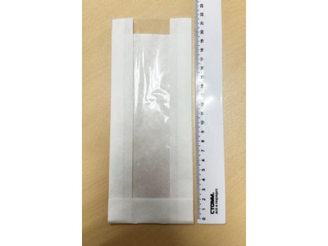 Пакет белый с окном 90х37х225, с жиростойким покрытием